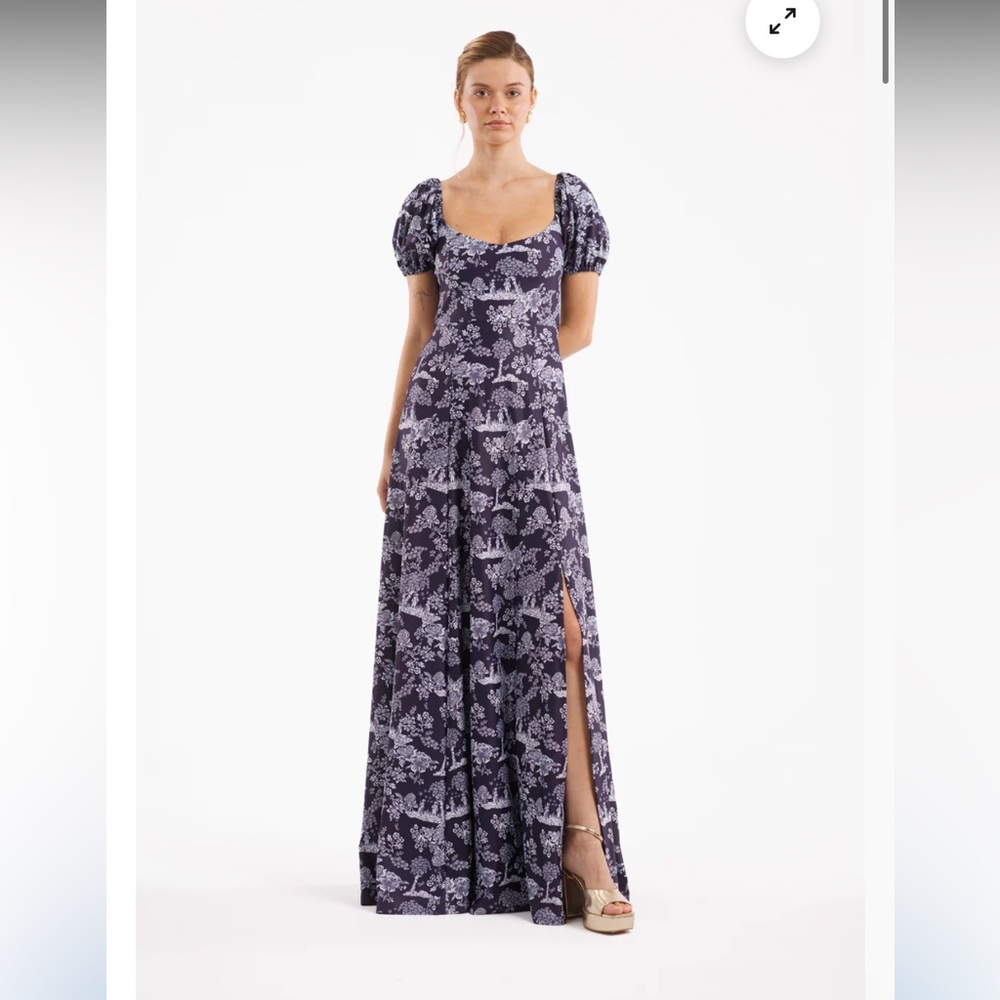 SMITH & Quinn Elizabeth Dress - French Country Navy puff sleeve maxi